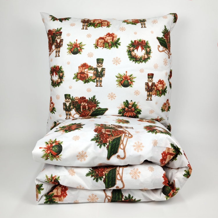 Pościel Świąteczna bawełniana z płótna 160- Dziadek do orzechów